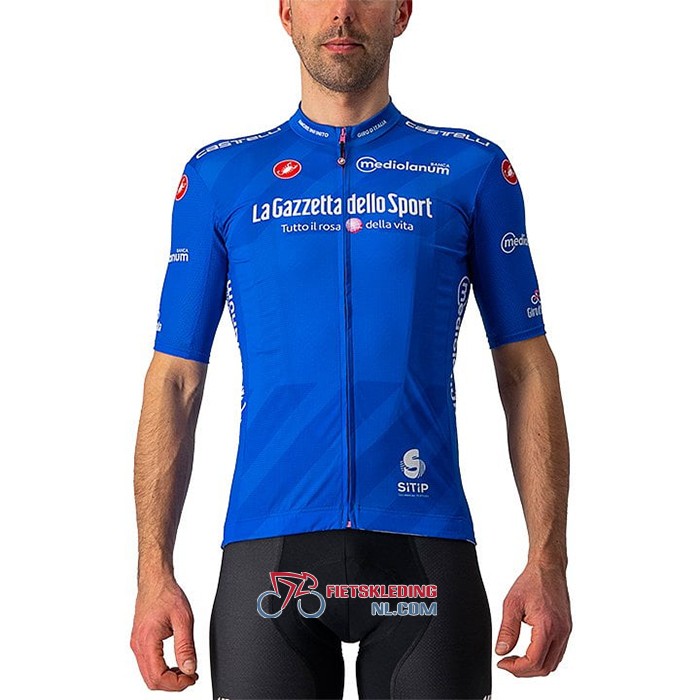 Giro d'Italia Fietsshirt Met Korte Mouwen en Korte Koersbroek 2021 Blauw